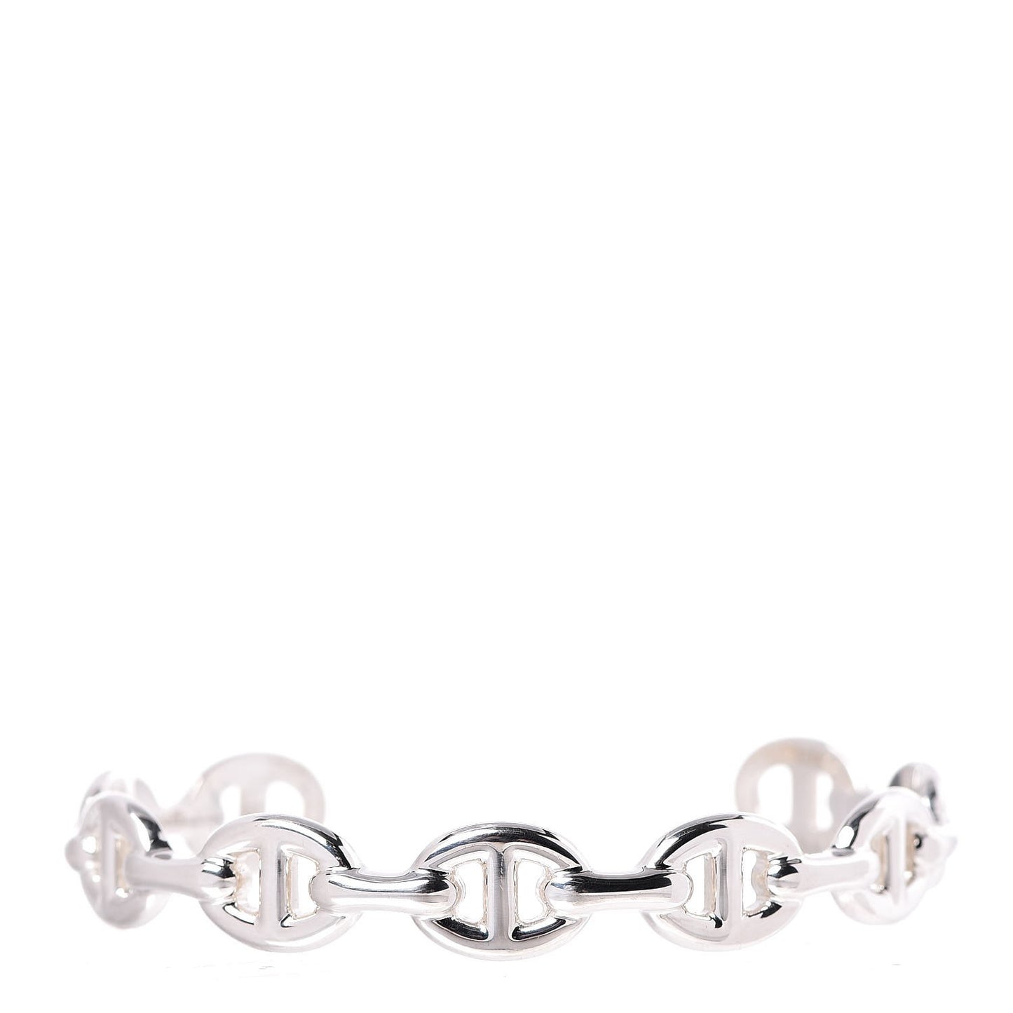 Sterling Silver MM Chaine d'Ancre Enchainee Cuff Bracelet ST