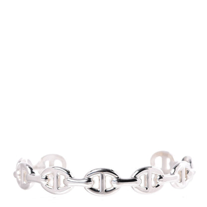 Hermes Sterling Silver MM Chaine d'Ancre Enchainee Cuff Bracelet ST 1 of 6