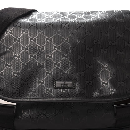 Gucci Imprime Monogram Medium Double Buckle Flap Messenger Bag Black 11 of 13