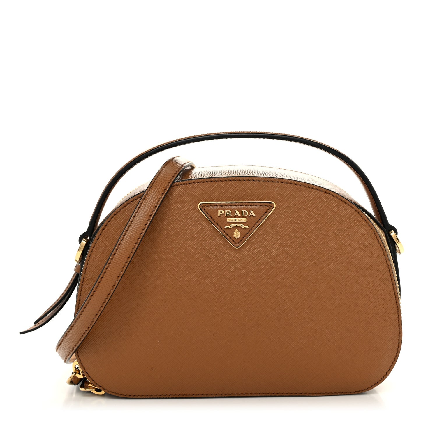Saffiano Lux Odette Crossbody Caramel