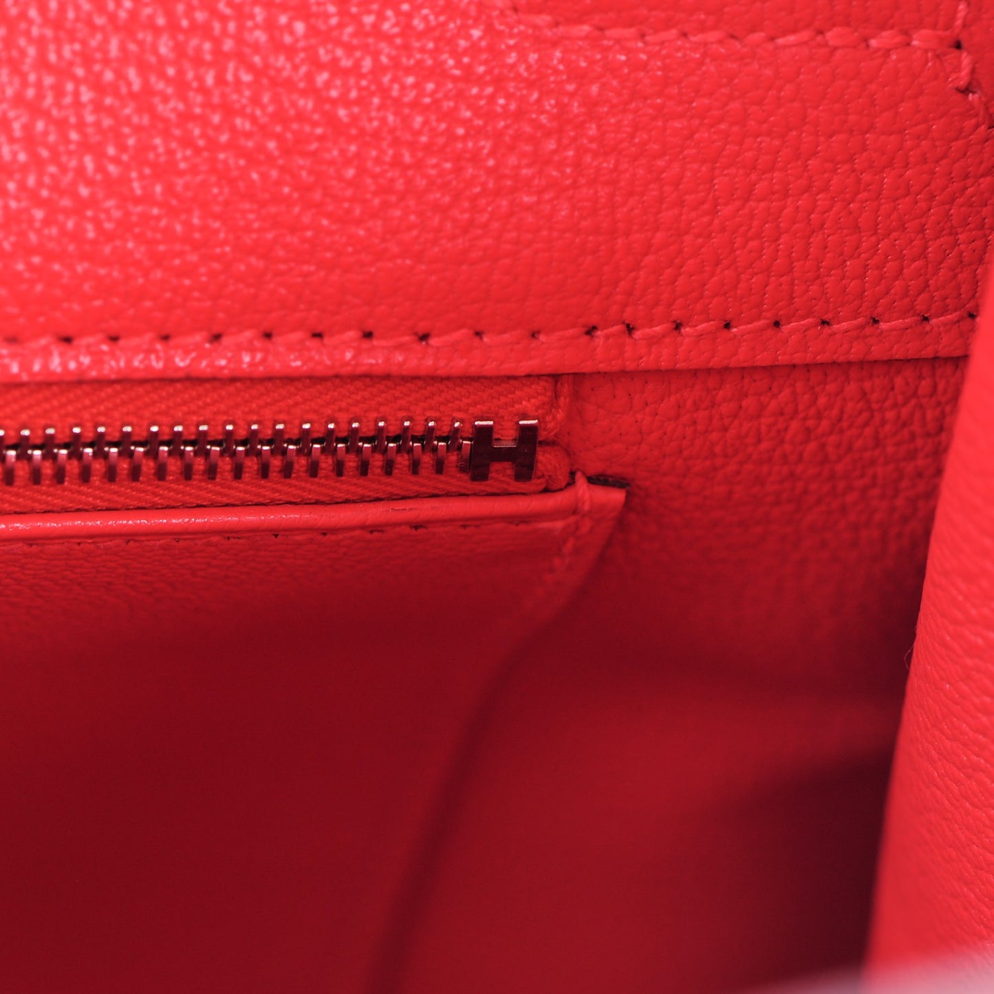 Taurillon Clemence Birkin 35 Rouge Pivoine