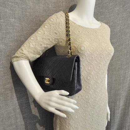 Chanel Lambskin Quilted Medium Double Flap Navy 2 of 11