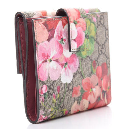 Gucci GG Supreme Monogram Blooms French Flap Wallet Beige Multicolor Dry Rose 3 of 10