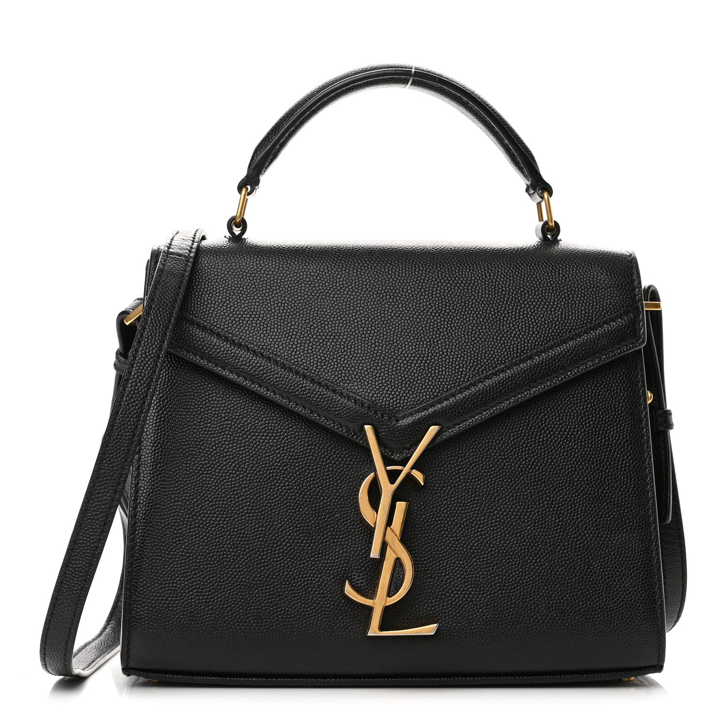 Saint Laurent Grain de Poudre Mini Classic Monogram Cassandra Top Handle Black 1 of 10