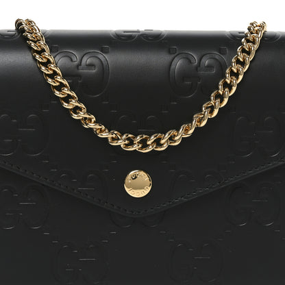 Gucci Calfskin GG Debossed Chain Wallet Black 7 of 9