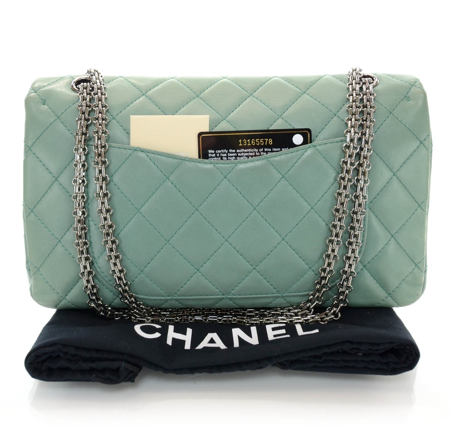 Chanel Lambskin 2.55 Reissue 227 Flap Green 3 of 9