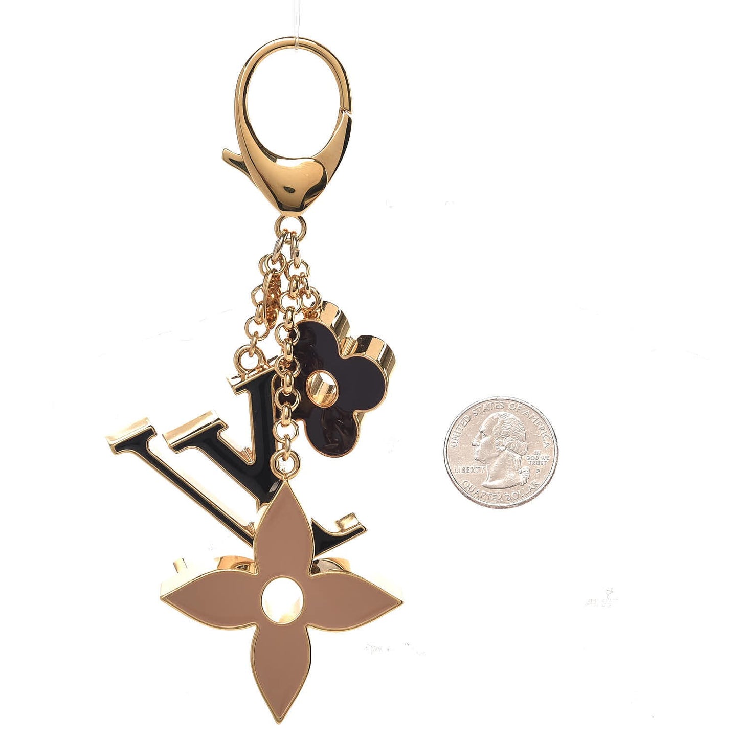 Fleur De Monogram Bag Charm Dore
