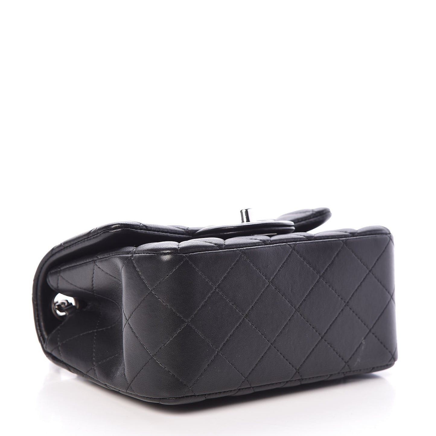 Lambskin Quilted Mini Square Flap Black