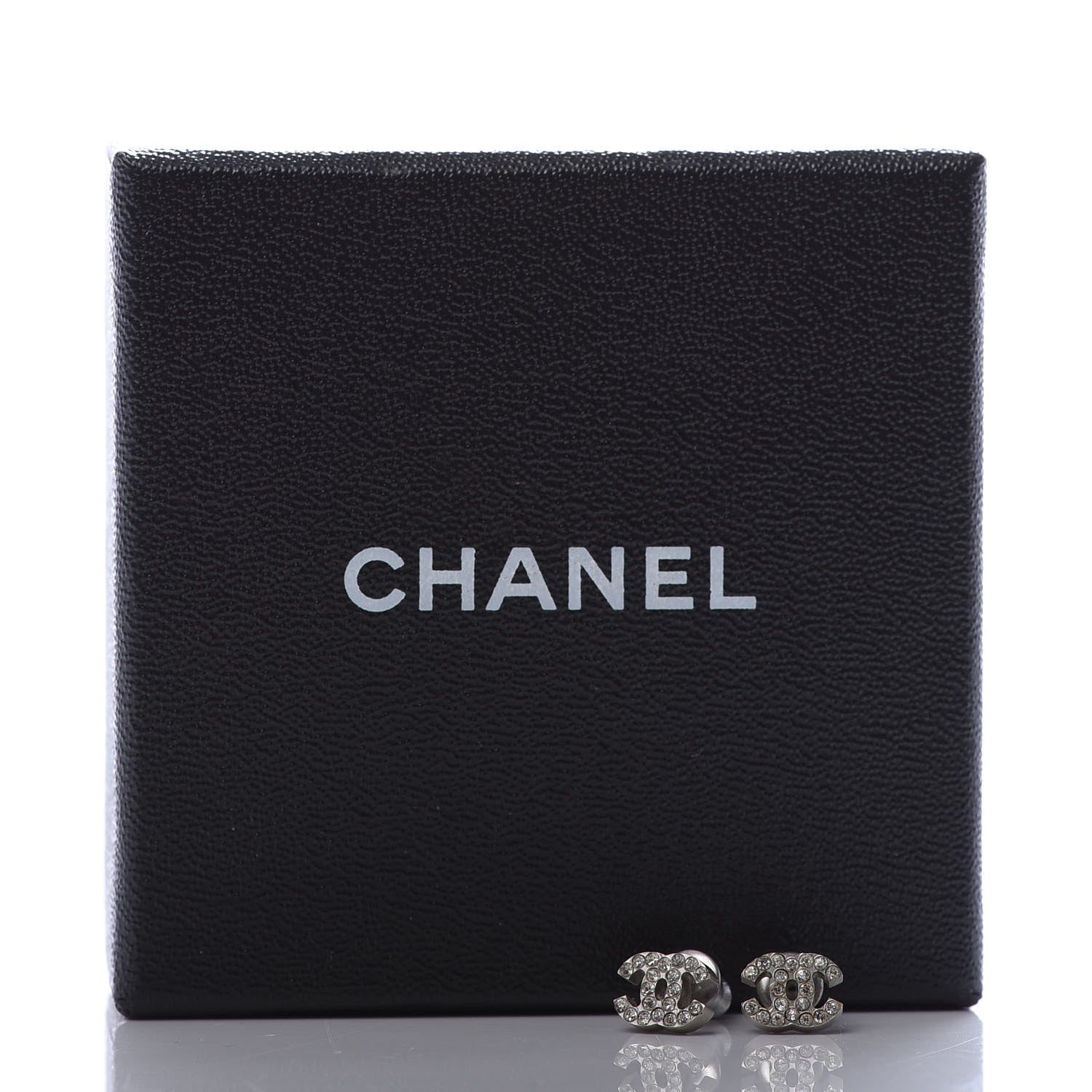 Chanel Crystal Mini Timeless CC Earrings Silver 5 of 5