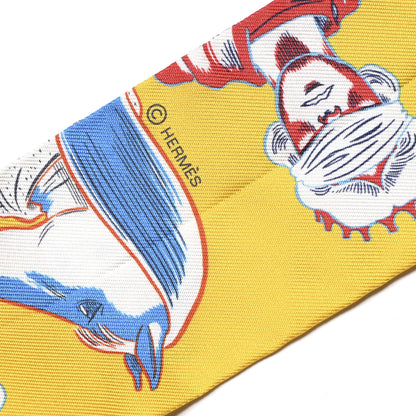 Hermes Silk Dress Code Twilly Jaune Vif Rouge White 3 of 5