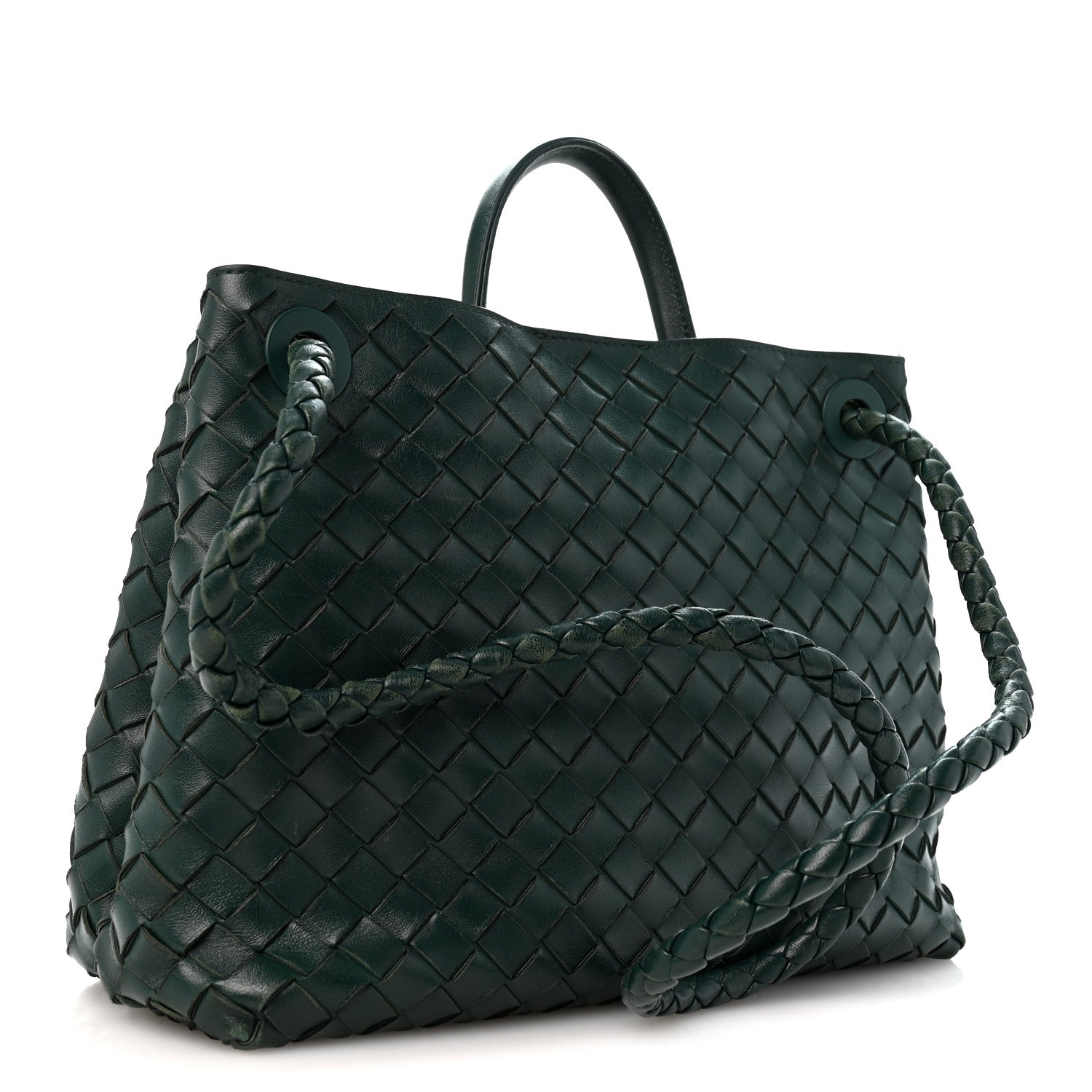 Bottega Veneta Nappa Intrecciato Medium Andiamo Shoulder Bag Emerald Green 2 of 12