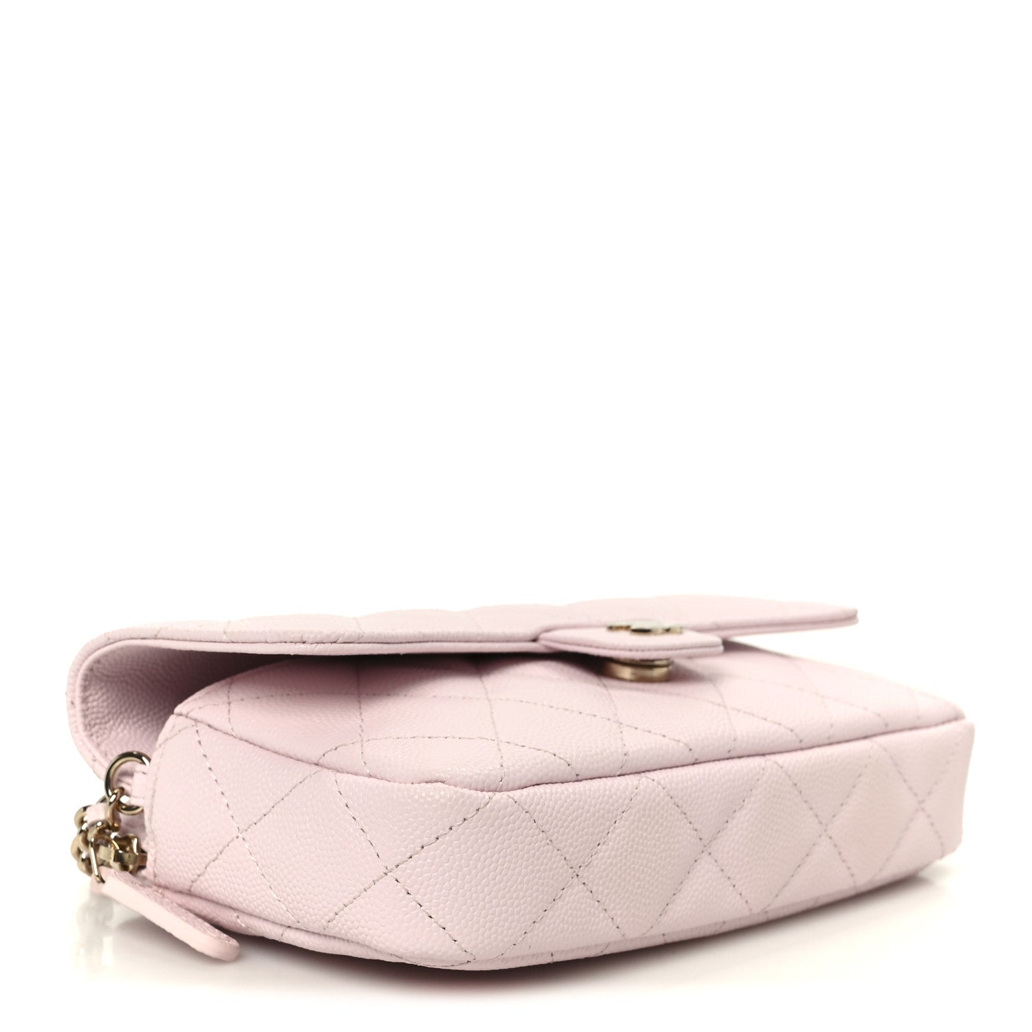 Chanel Caviar Quilted Flap Phone Holder With Chain Light Pink 4 of 13