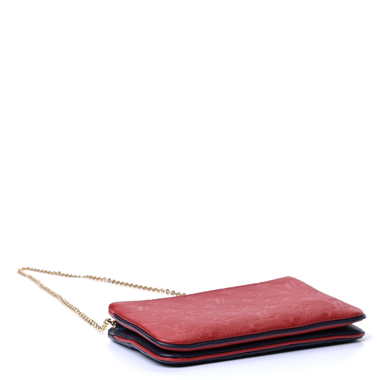 Empreinte Double Zip Pochette Marine Rouge