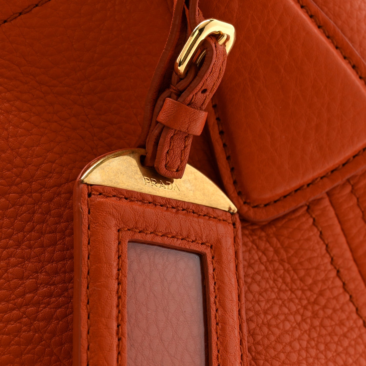 Prada Vitello Daino Shopping Tote Papaya 10 of 10