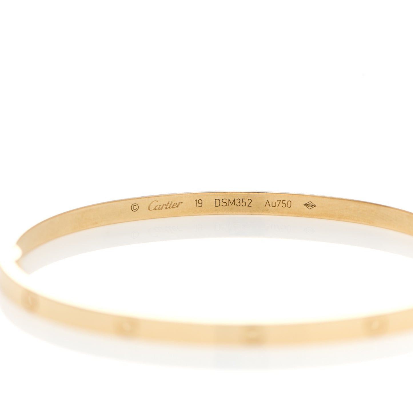 18K Yellow Gold Small LOVE Bracelet 19