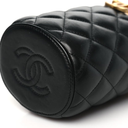 Chanel Lambskin Quilted Mini Crown Box Bag Black 12 of 12