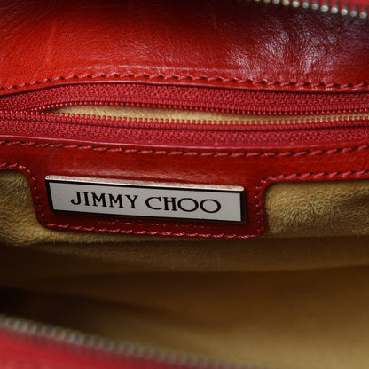 Jimmy Choo Shiny Calfskin Satchel Red 6 of 14