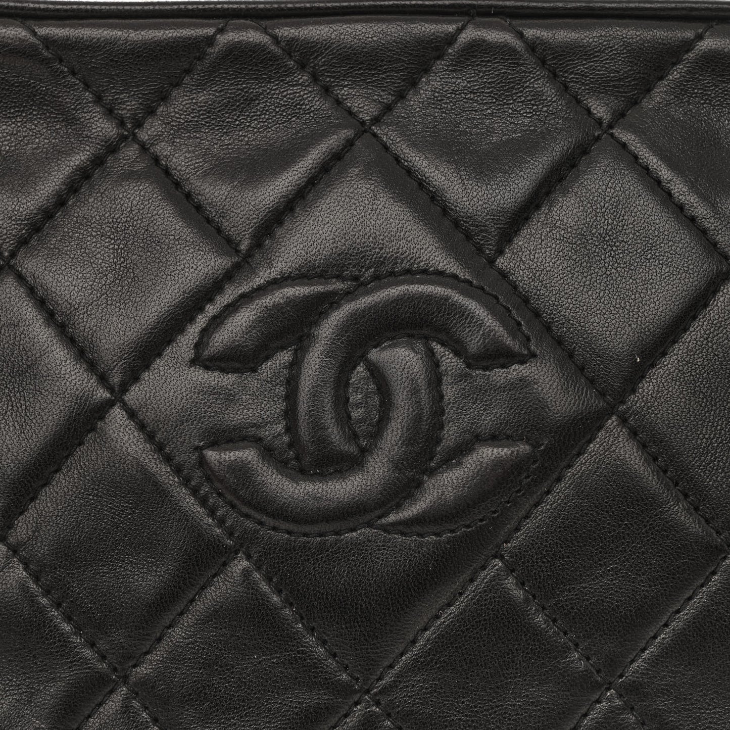 Lambskin Quilted CC Tassel Camera Case Black