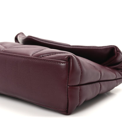 Saint Laurent Lambskin Quilted Toy Loulou Puffer Monogram Chain Satchel Rouge Cabernet 10 of 10