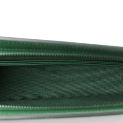 Gucci GG Supreme Monogram Bi-Color Small Zip Wristlet Pouch Beige Ebony Green 5 of 11