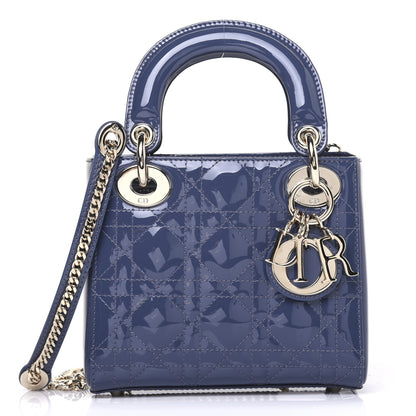 Christian Dior Patent Cannage Mini Lady Dior Denim Blue 1 of 11