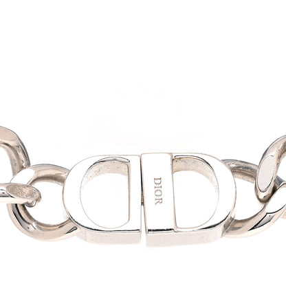 Christian Dior Brass CD Icon Chain Link Necklace Silver 4 of 5