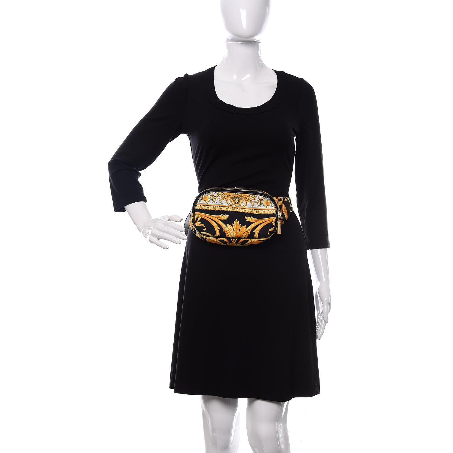Versace Nylon Baroque Print Belt Bag Black 2 of 11
