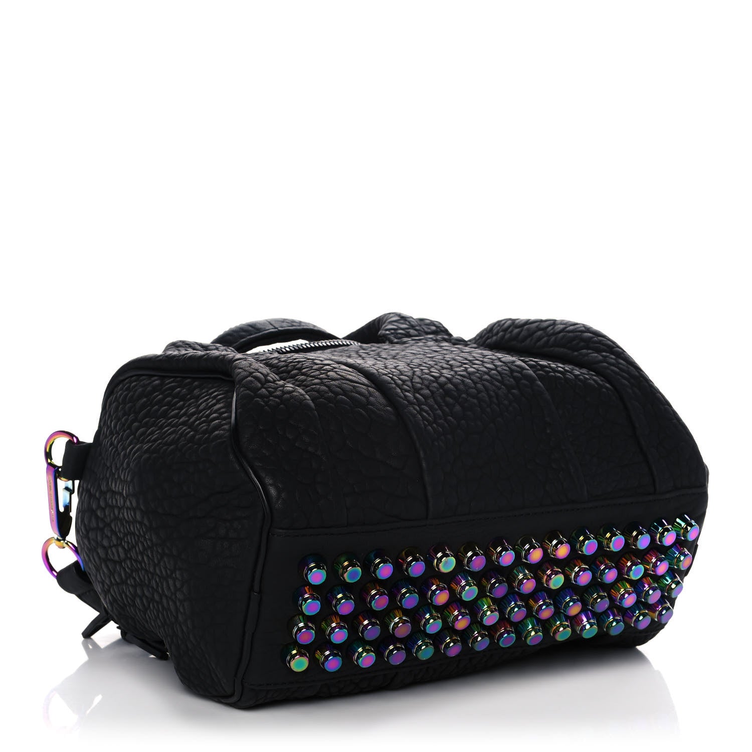 Alexander Wang Pebbled Lambskin Rockie Black Iridescent Hardware 3 of 13