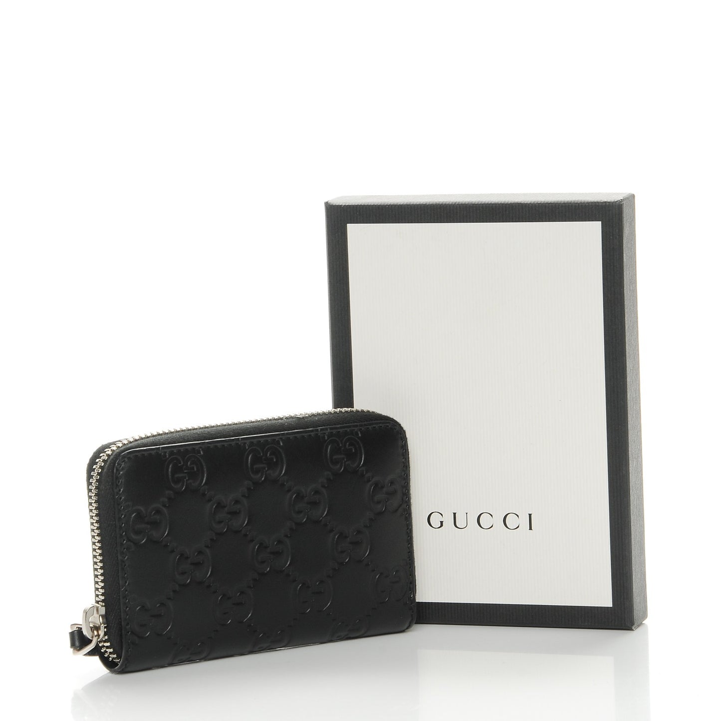 Guccissima Zip Around Card Case Black