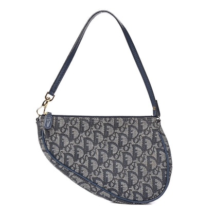 Christian Dior Monogram Mini Saddle Pochette Navy 3 of 13