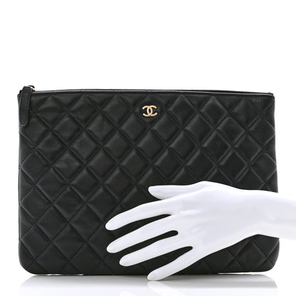Chanel Lambskin Quilted Medium Cosmetic Case Navy Blue 2 of 9