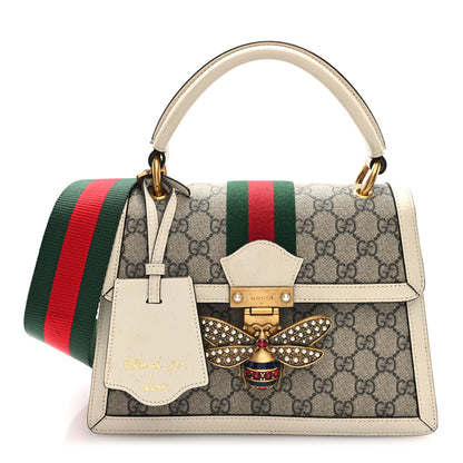 Gucci GG Supreme Monogram Small Queen Margaret Top Handle Bag White 1 of 10