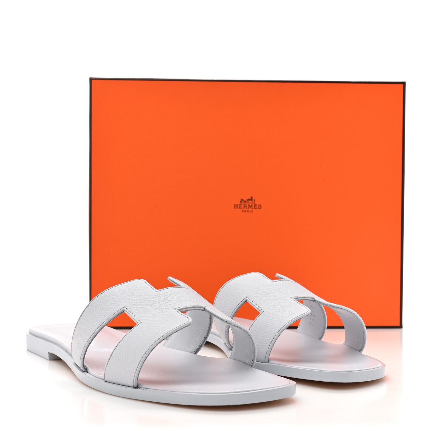 Hermes Epsom Oran Sandals 39.5 Bleu Glacier 13 of 13