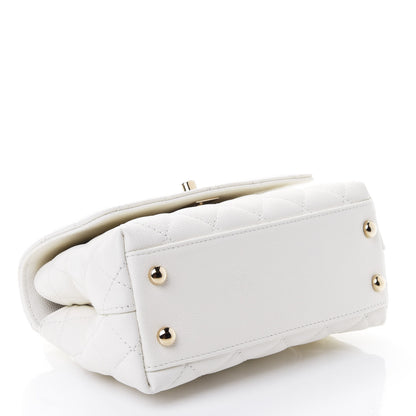 Chanel Caviar Quilted Extra Mini Coco Handle Flap White 3 of 4