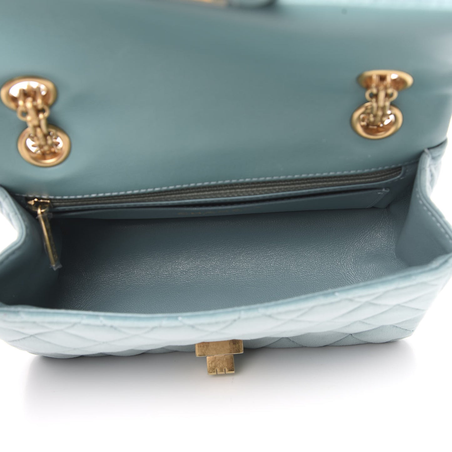Velvet Quilted Mini 2.55 Reissue Flap Light Blue