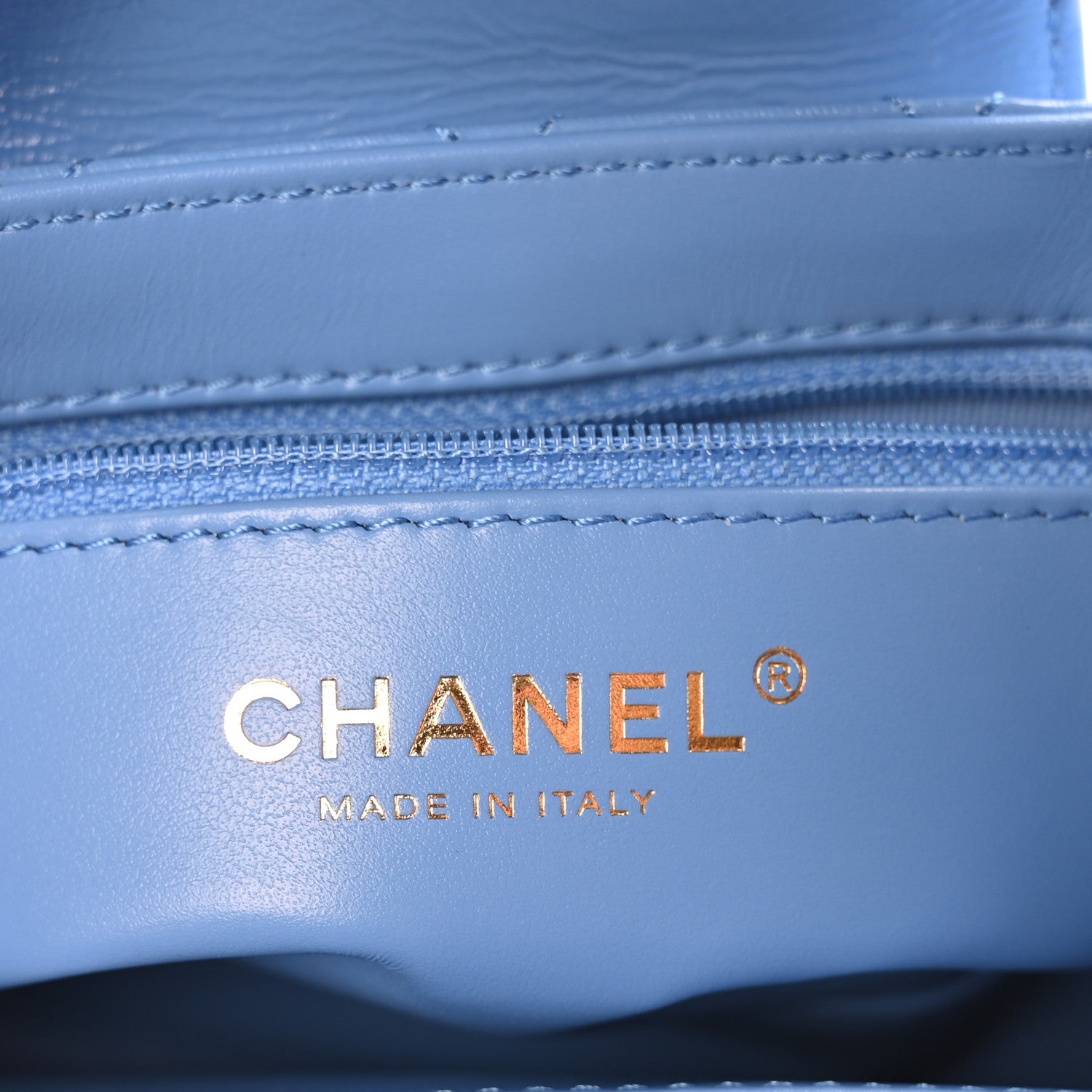 Chanel Shiny Aged Calfskin Quilted Nano Kelly Shopper Blue 6 of 11