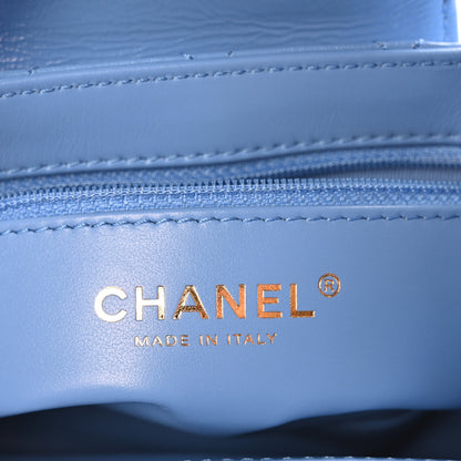 Chanel Shiny Aged Calfskin Quilted Nano Kelly Shopper Blue 6 of 11