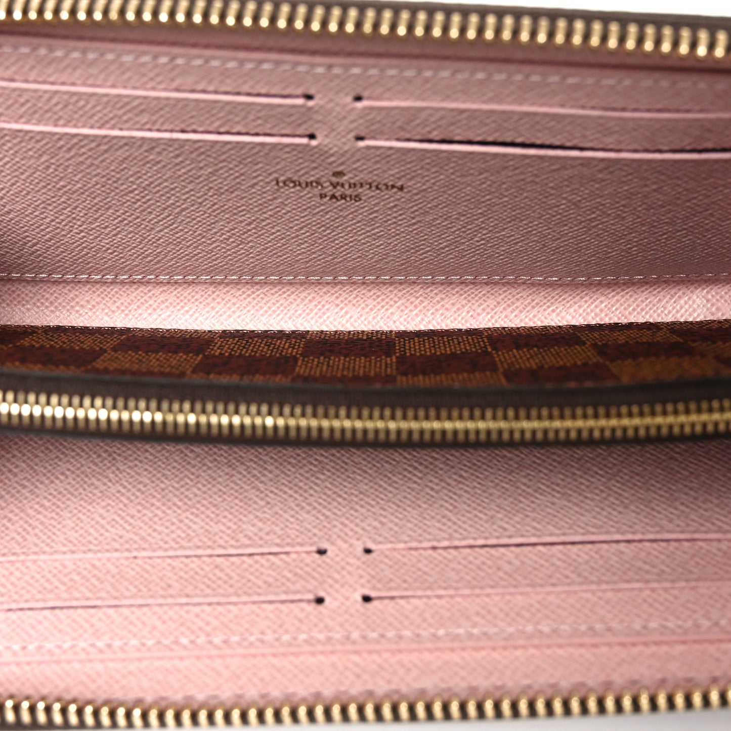 Damier Ebene Clemence Wallet Rose Ballerine