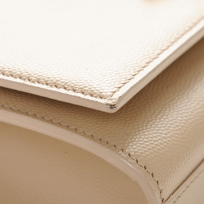 Saint Laurent Grain De Poudre Small Monogram Kate Satchel Nude Powder 9 of 9