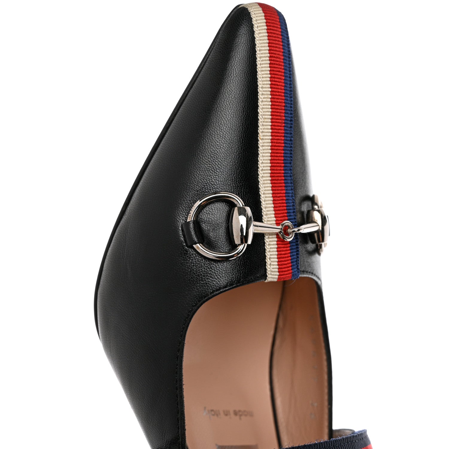 Gucci Malaga Kid Sylvie Web Cross Strap Mid-Heel Slides 36 Black 13 of 14
