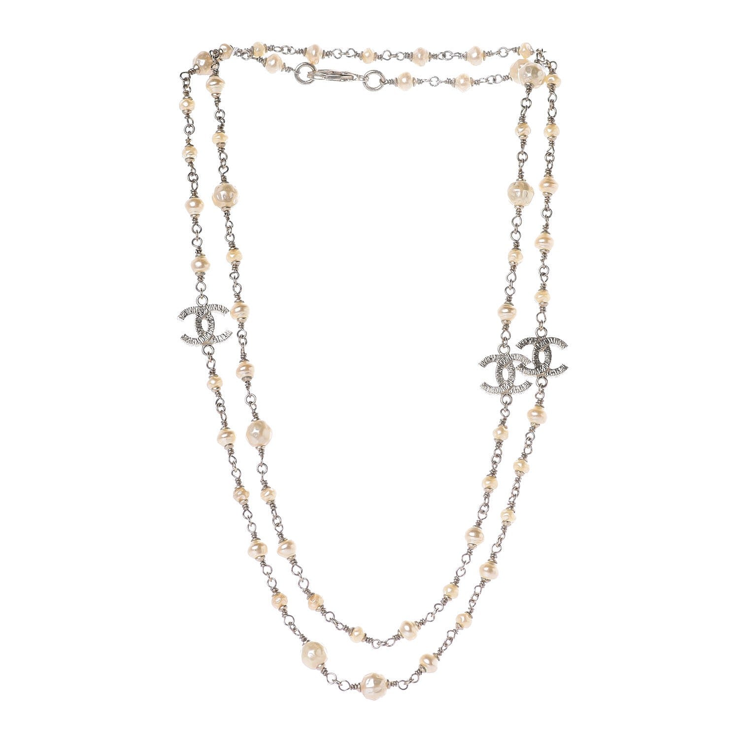 Chanel Pearl CC Long Necklace Gold 3 of 4