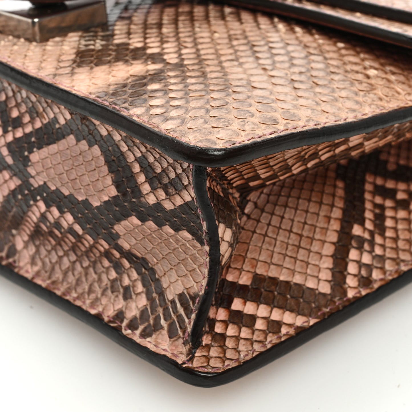 SnakeskinCrystal Mini Dionysus Shoulder Bag Pastel Pink