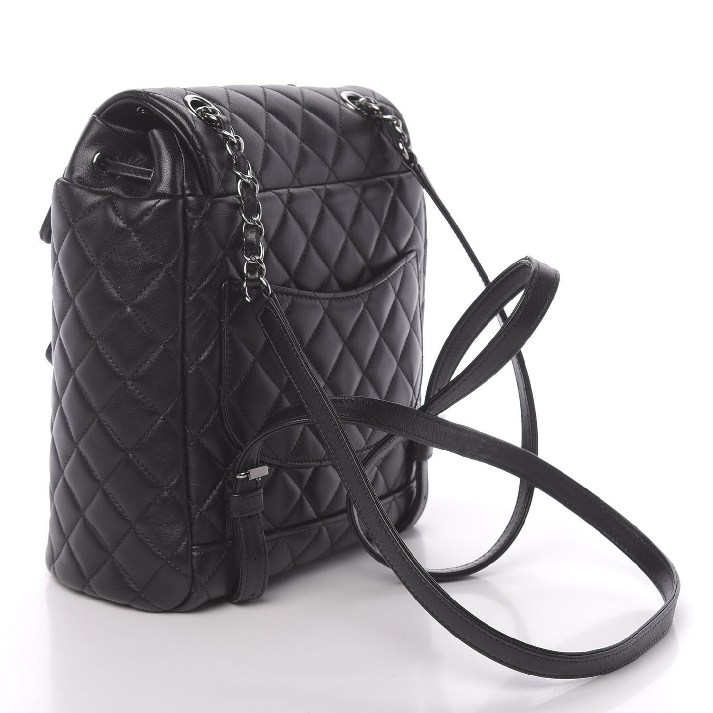 Lambskin Quilted Small Urban Spirit Backpack Black