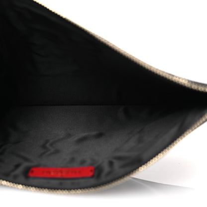 Valentino Garavani Calfskin VLTN Large Flat Zip Pouch Black 5 of 10