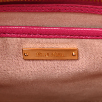 Miu Miu Goatskin Madras Bi-Color Bowling Bag Rosa Peonia 6 of 14