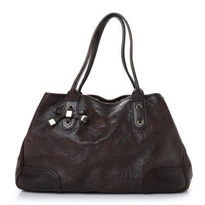 Gucci Guccissima Medium Princy Tote Dark Brown 1 of 9