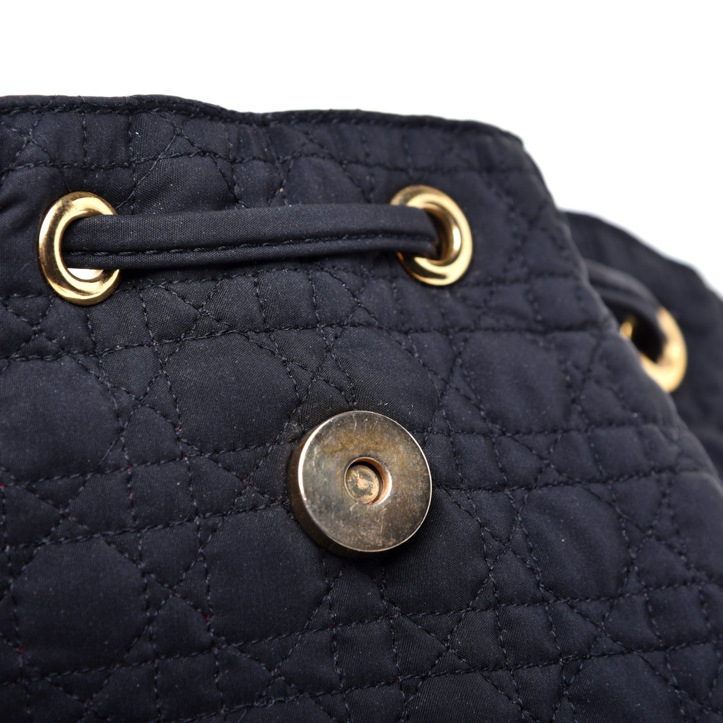 Nylon Cannage Backpack Navy Blue