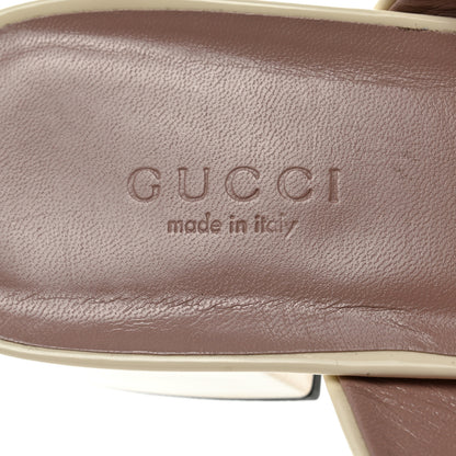 Gucci Vernice Crystal Horsebit Thong Sandals 40.5 Off White 7 of 9