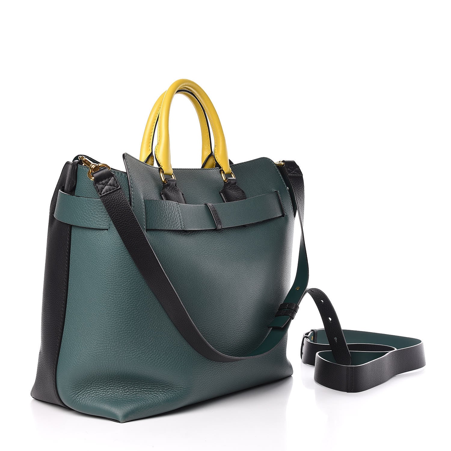Burberry Soft Grain Calfskin Large Belt Bag Black Sea Green 3 of 10