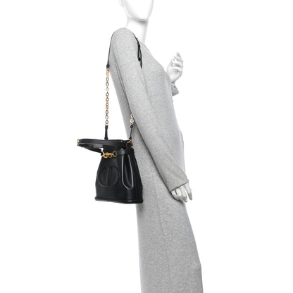 Christian Dior Calfskin CD Embossed Medium C'est Chain Bucket Bag Black 2 of 13